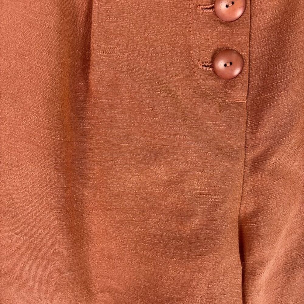 Sezane Rust Button-Front High-Waist Shorts - Picture 3 of 8